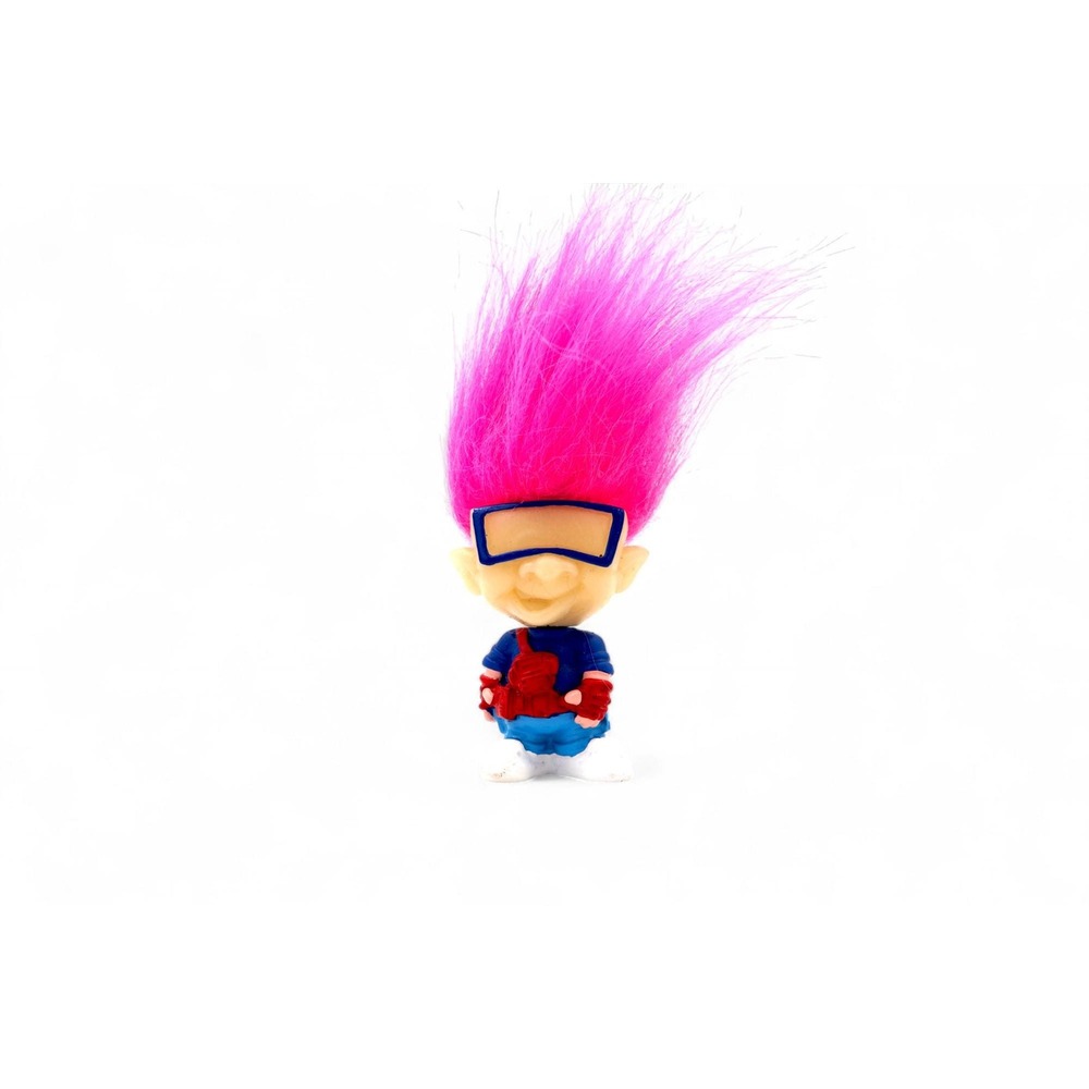 Vintage 1990s Burger King Troll Doll neon Pink Hair 90s Toys Glow in‎ the Dark